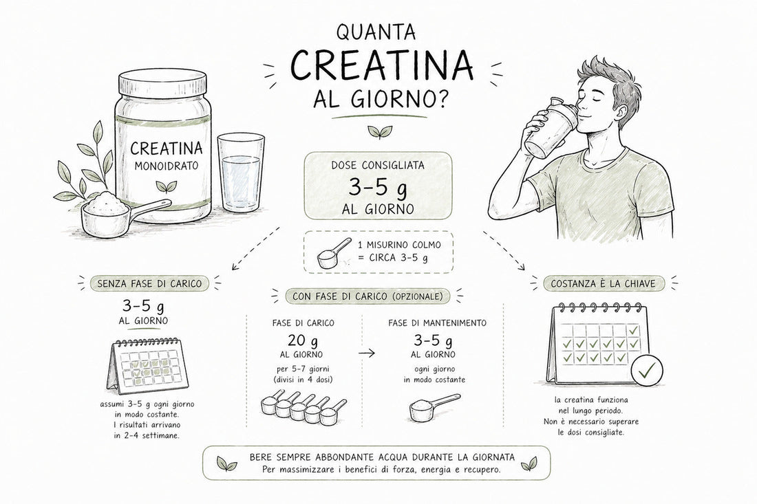 Quanta creatina al giorno? Dose corretta, fase di carico e consigli