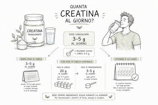 Quanta creatina al giorno? Dose corretta, fase di carico e consigli