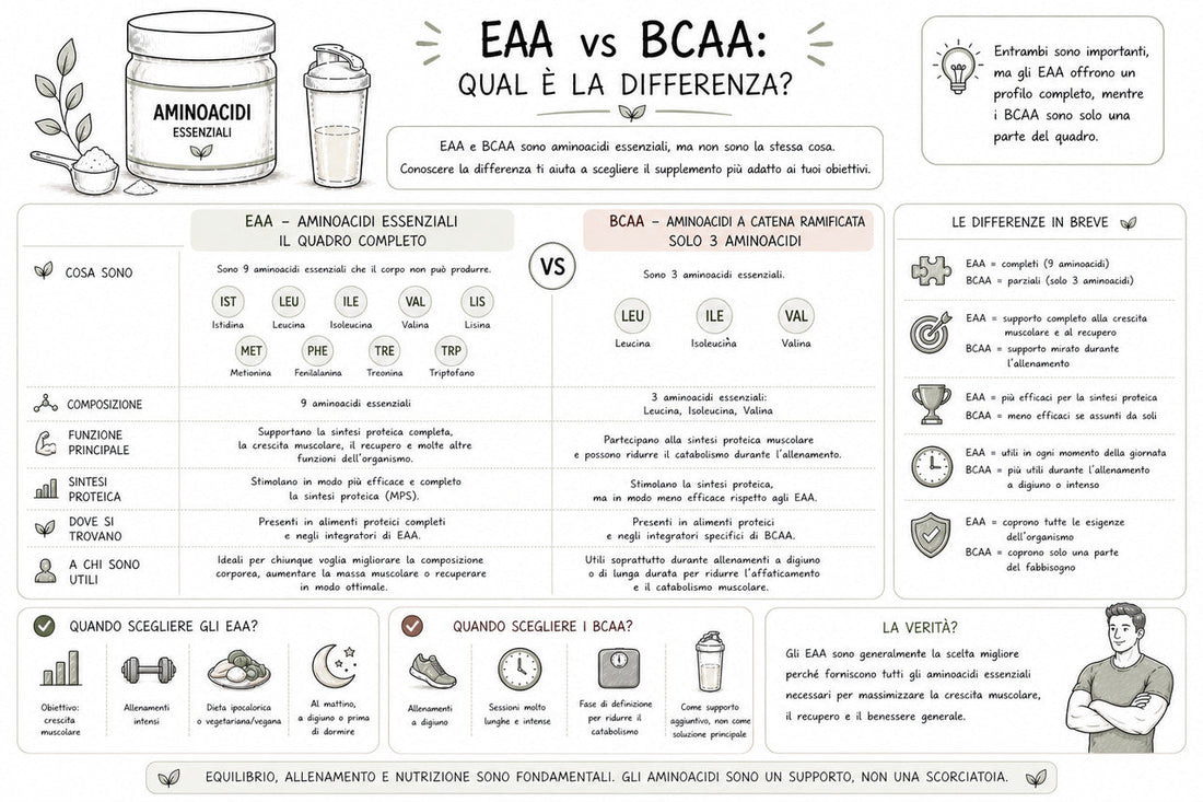 Qual'è la differenza fra aminoacidici EAA e BCAA?