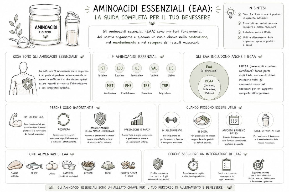 Guida completa degli aminoacidi essenziali EAA