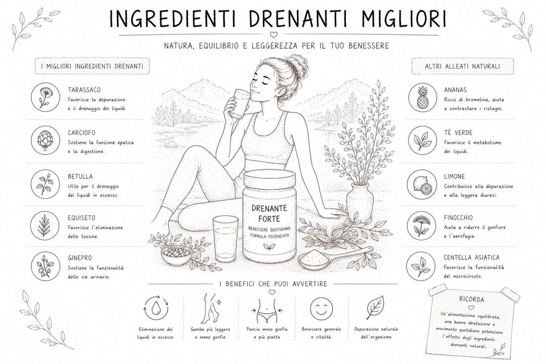 Quali sono gli ingredienti migliori da cercare nei drenanti?