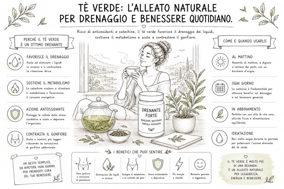 Il te verde aiuta a drenare i liquidi?