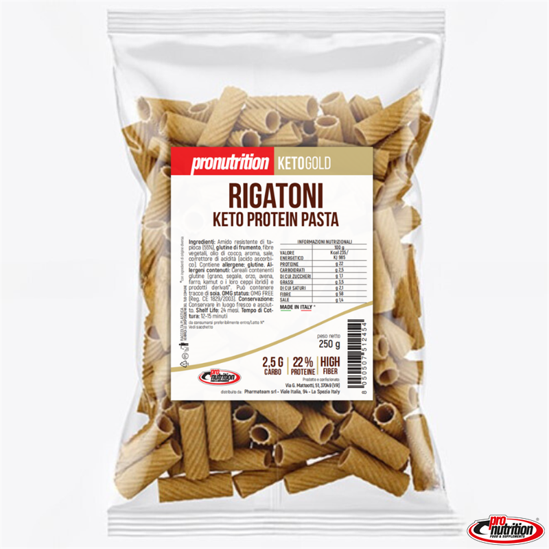 Pasta keto proteica, rigatoni, 250g