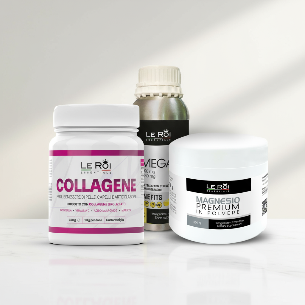 bundle di questi 3 prodotti, usa le immagini dai seguenti link
https://cdn.shopify.com/s/files/1/0804/3521/6693/files/LeRoi-collagene_1.jpg
https://cdn.shopify.com/s/files/1/0804/3521/6693/files/LeRoiOmega3_240P_1.jpg
https://cdn.shopify.com/s/files/1/0804/3521/6693/files/MagnesioCarbonato_1.png